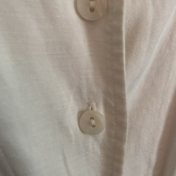 Nantucket vibes! Maggie Barnes Linen Blend Full Button Up Tunic, Size 34W - Picture 5 of 17